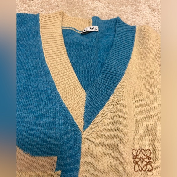 Loewe sweater wool sz s oversized Colorblock Pattern - Picture 3 of 10